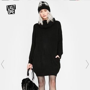 Dolls Kill Black Sweater Dress Size S